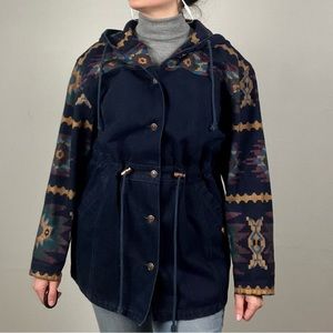 Jordache Blue Southwest Hooded Jacket